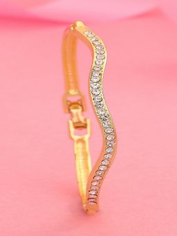Estele - Gold Plated Gorgeous Bracelet with White Crystals for Women
